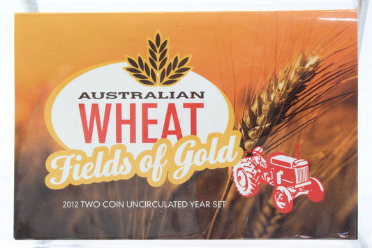2012 Australian Wheat Fields of Gold Two Coin UNC $1 & 20c Year Set