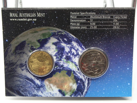 2008 Australia International Year of Planet Earth Two Coin UNC Set