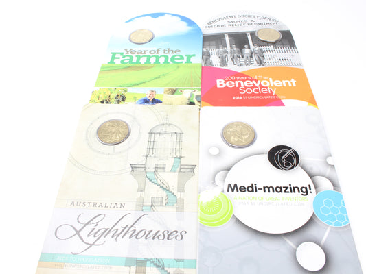 2012 - 2015 Australia $1 Carded Coin X 4