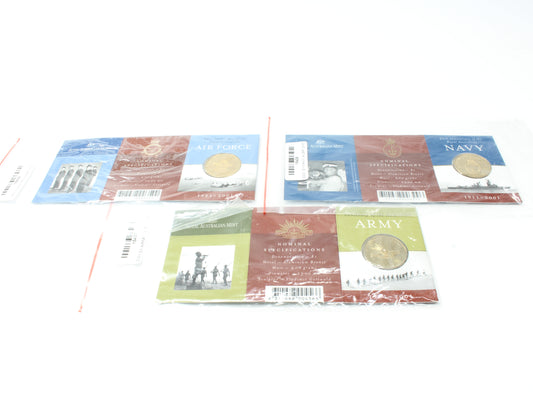 2001 $1 UNC - Anniversary of the Australian 'Army, Navy and Air Force' Set of 3