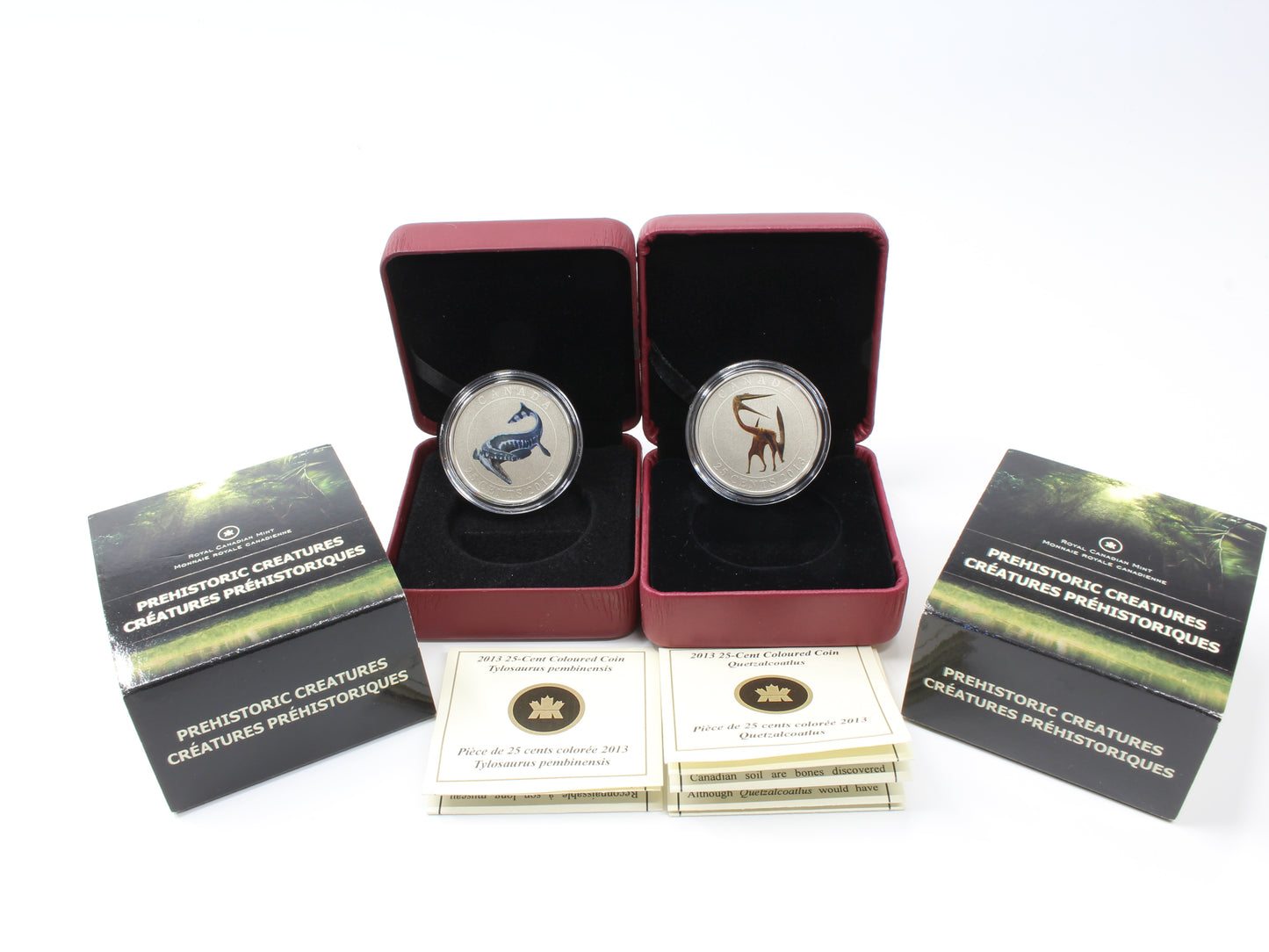 2013 Canada 25 Cents Quetzalcoatlus & Tylosaurus Pembinensis Coloured Coin