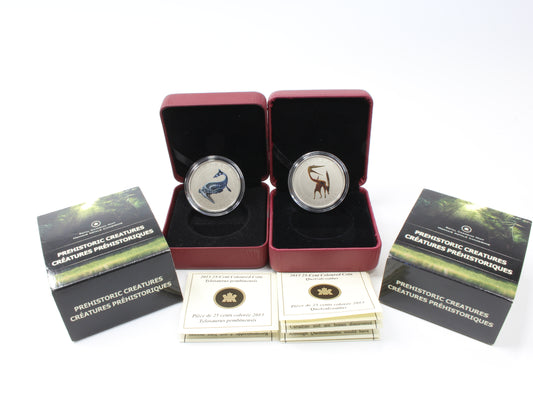 2013 Canada 25 Cents Quetzalcoatlus & Tylosaurus Pembinensis Coloured Coin