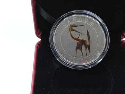 2013 Canada 25 Cents Quetzalcoatlus & Tylosaurus Pembinensis Coloured Coin