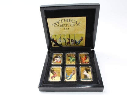 2013 Somali Mystical Creatures 25 Shillings Coloured Gold plated 6 Bar Set