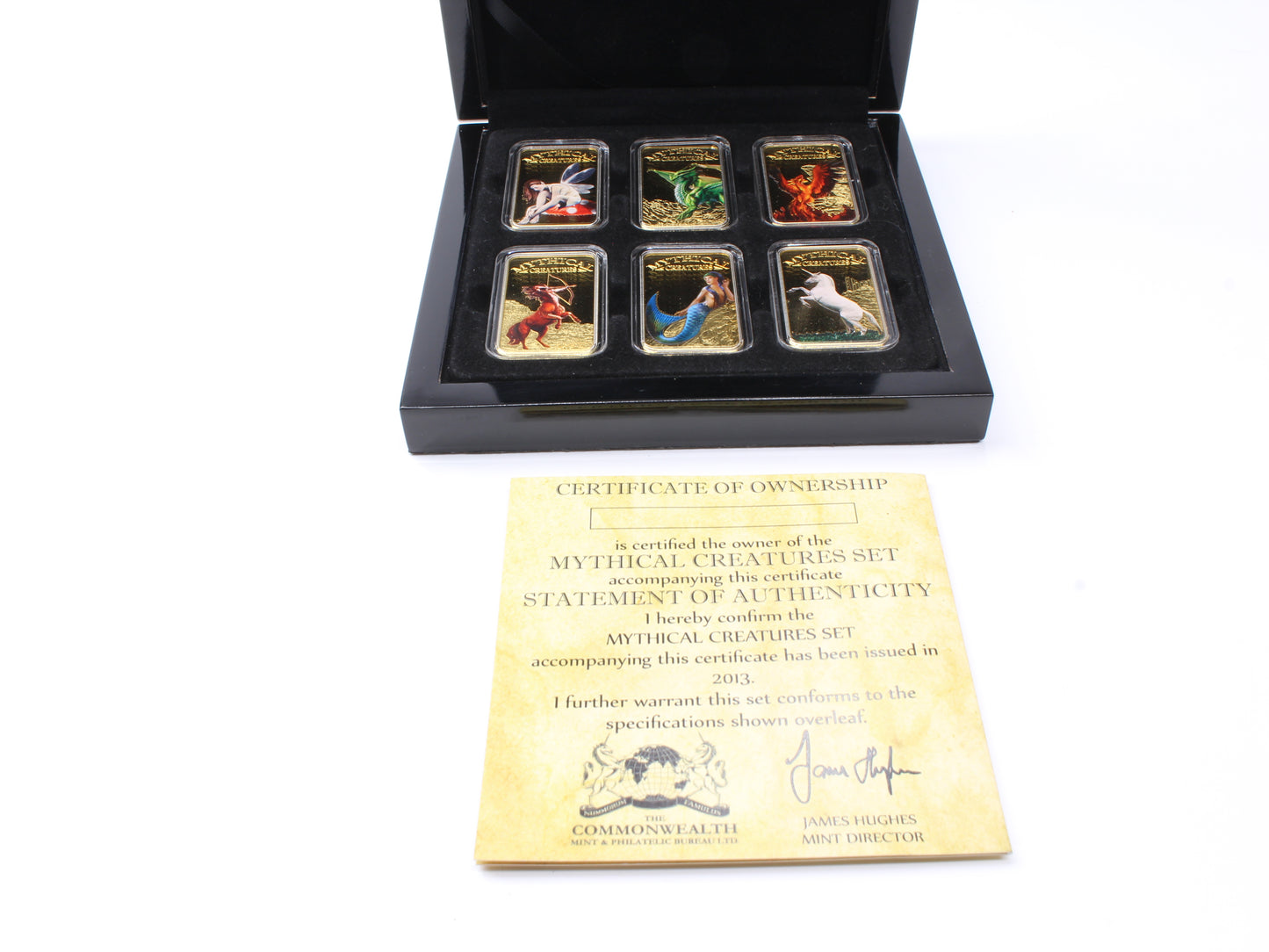 2013 Somali Mystical Creatures 25 Shillings Coloured Gold plated 6 Bar Set