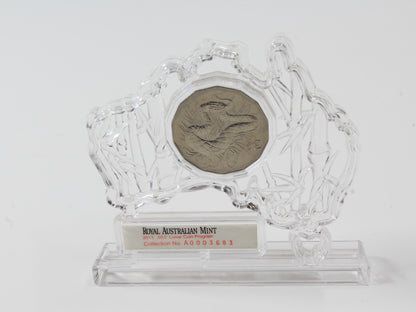 2013 Australia 50 Cents Lunar New Year Uncirculated Coin In Map Shape Holder