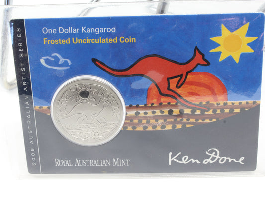 2009 Australian Artist Series $1 Kangaroo Frosted Uncirculated Coin