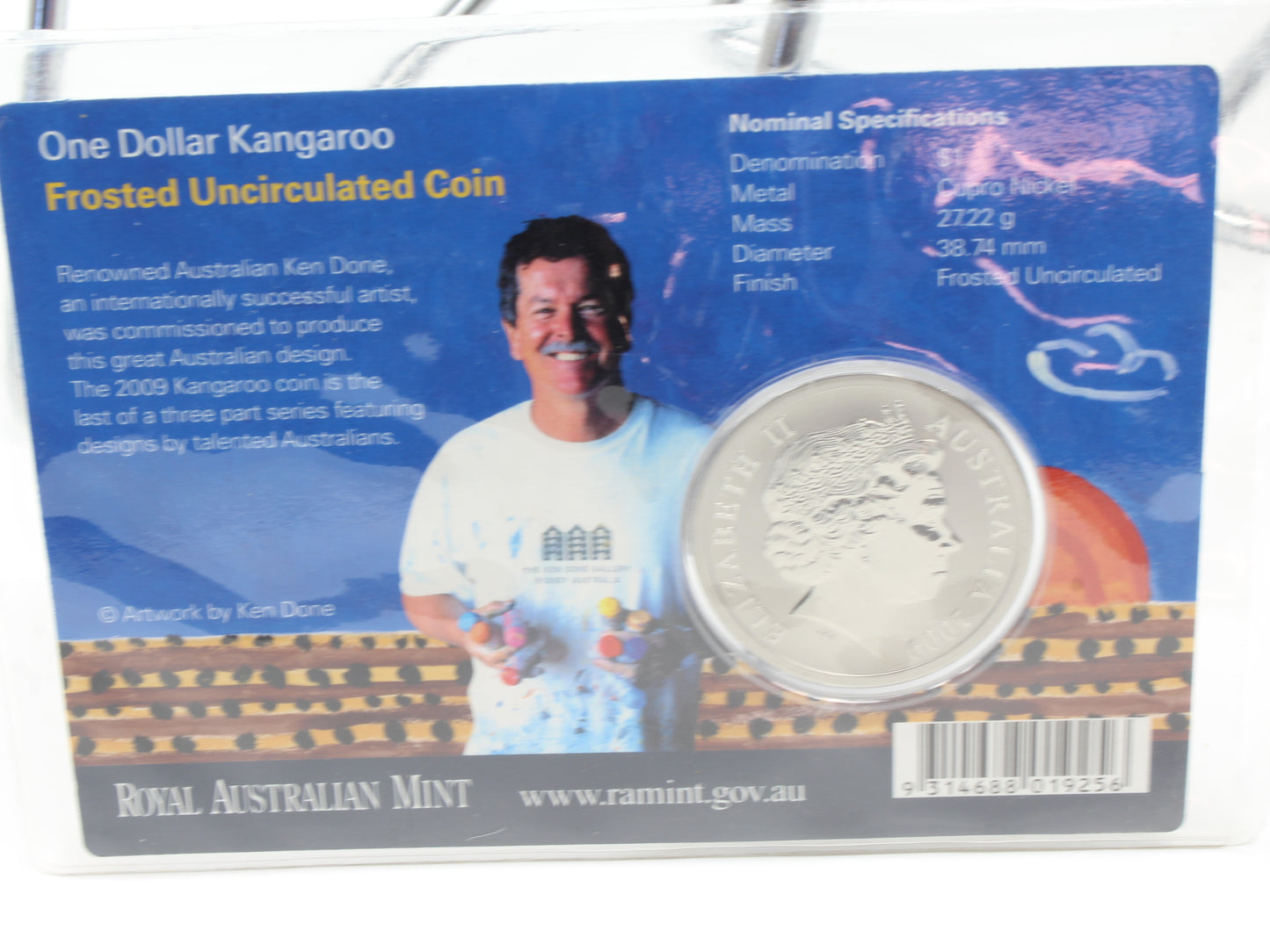 2009 Australian Artist Series $1 Kangaroo Frosted Uncirculated Coin