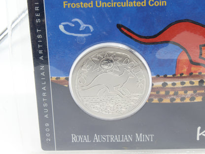 2009 Australian Artist Series $1 Kangaroo Frosted Uncirculated Coin
