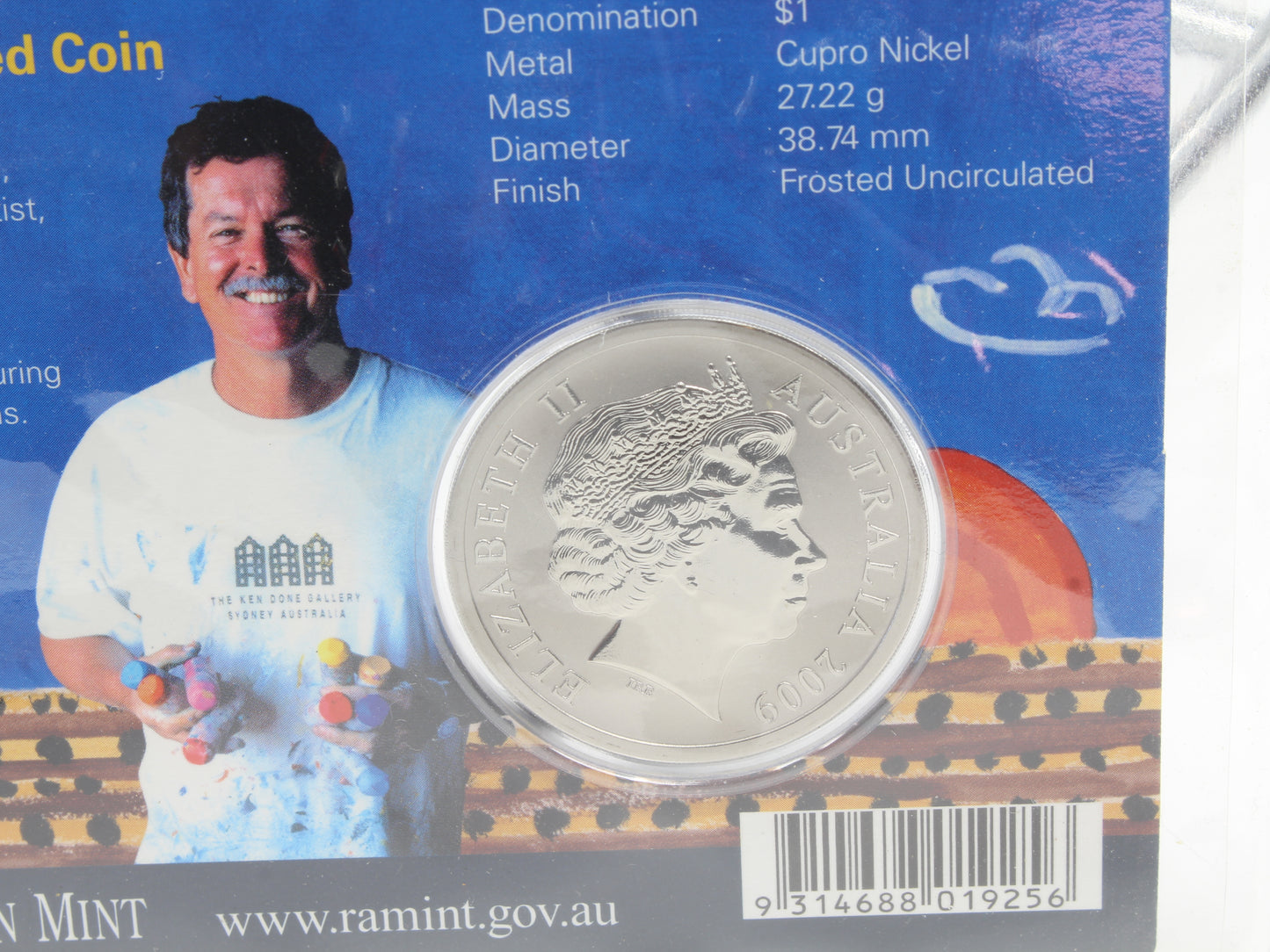 2009 Australian Artist Series $1 Kangaroo Frosted Uncirculated Coin