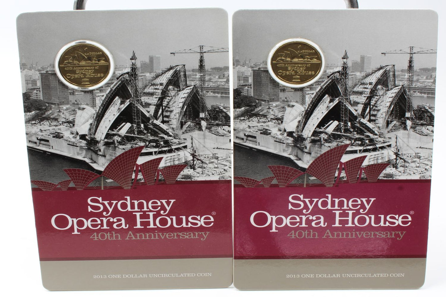 2013 Sydney Opera House $1 Uncirculated Coin On Card X2