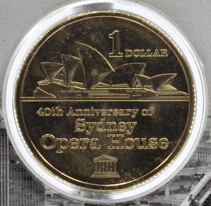 2013 Sydney Opera House $1 Uncirculated Coin On Card X2
