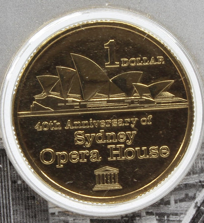 2013 Sydney Opera House $1 Uncirculated Coin On Card X2