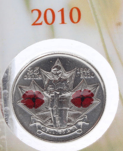 2004 2008 2010 Canada 25 Cents Red Poppy Coin