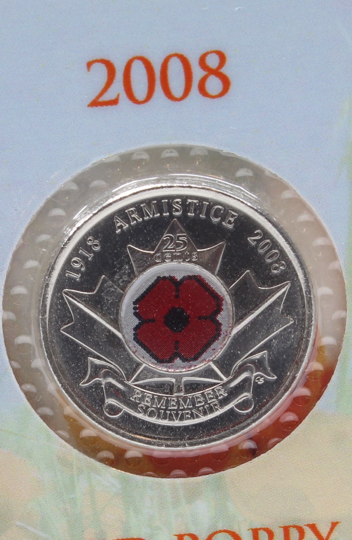 2004 2008 2010 Canada 25 Cents Red Poppy Coin