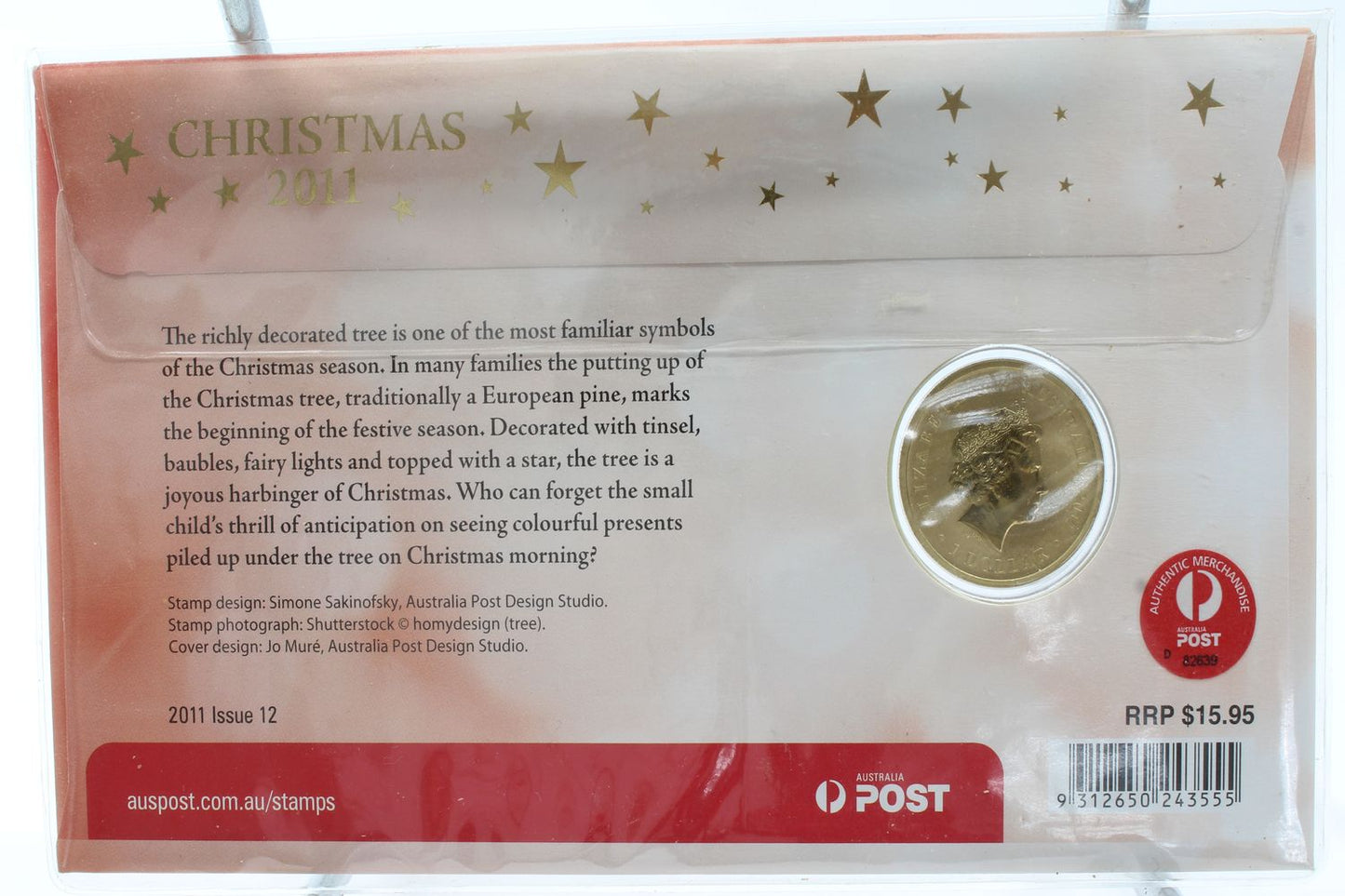 2011 & 2012 Australia Merry Christmas $1 Uncirculated Coloured Coin On Card