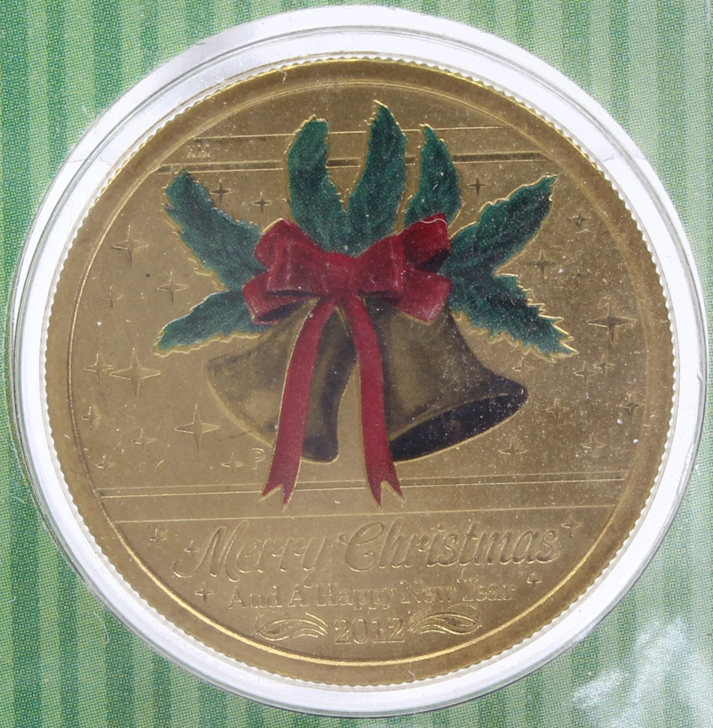2011 & 2012 Australia Merry Christmas $1 Uncirculated Coloured Coin On Card