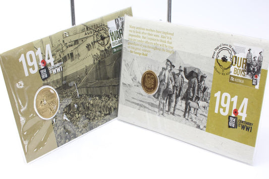 2014 Australia $1 Centenary of WW1 & Our Boys Uncirculated Coin On Card