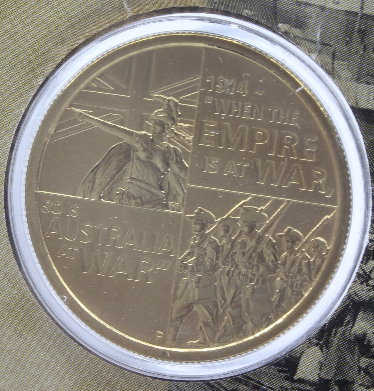 2014 Australia $1 Centenary of WW1 & Our Boys Uncirculated Coin On Card