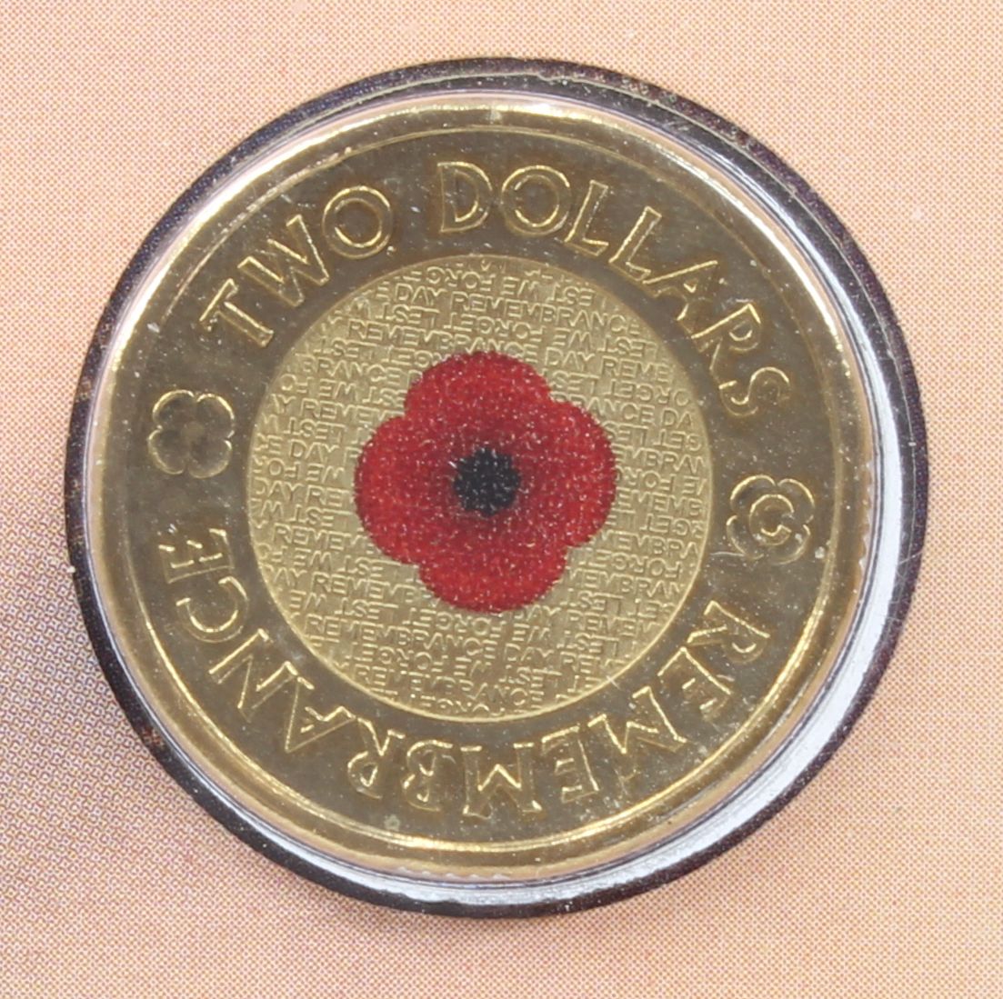 2012 Australia Remembrance Day $2 Red Poppy "C" Mint Mark UNC Coin On Card