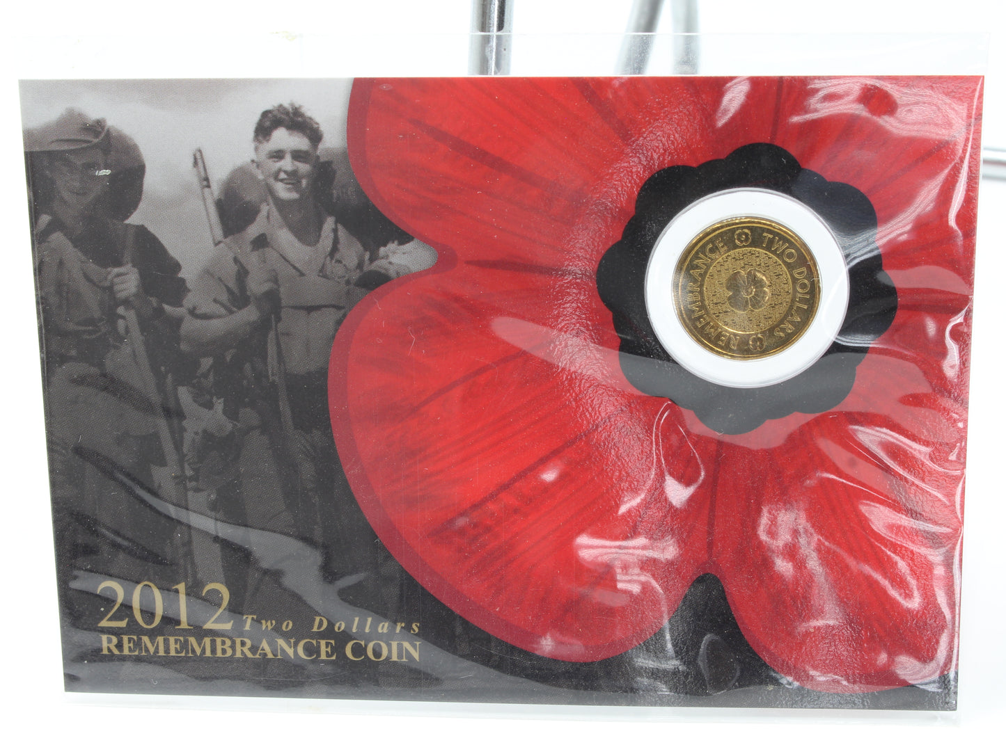 2012 Australia $2 Remembrance Gold Poppy Uncirculated Coin on Card