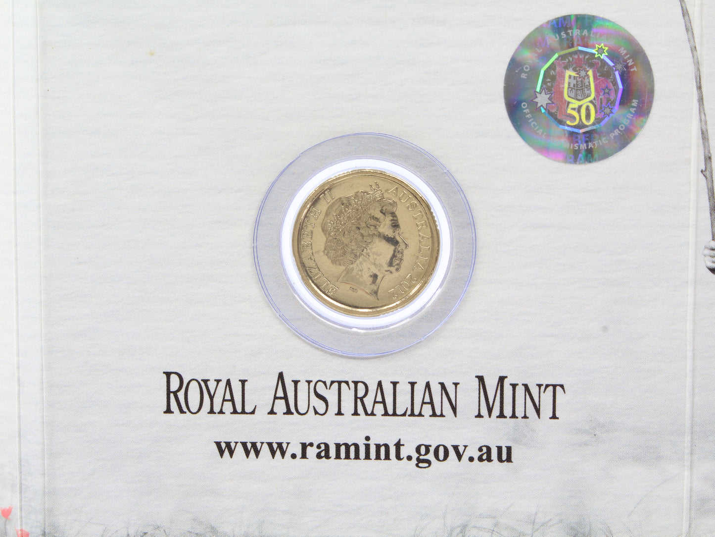 2012 Australia $2 Remembrance Day 'C' Mintmark Red Poppy Coloured Coin On Card