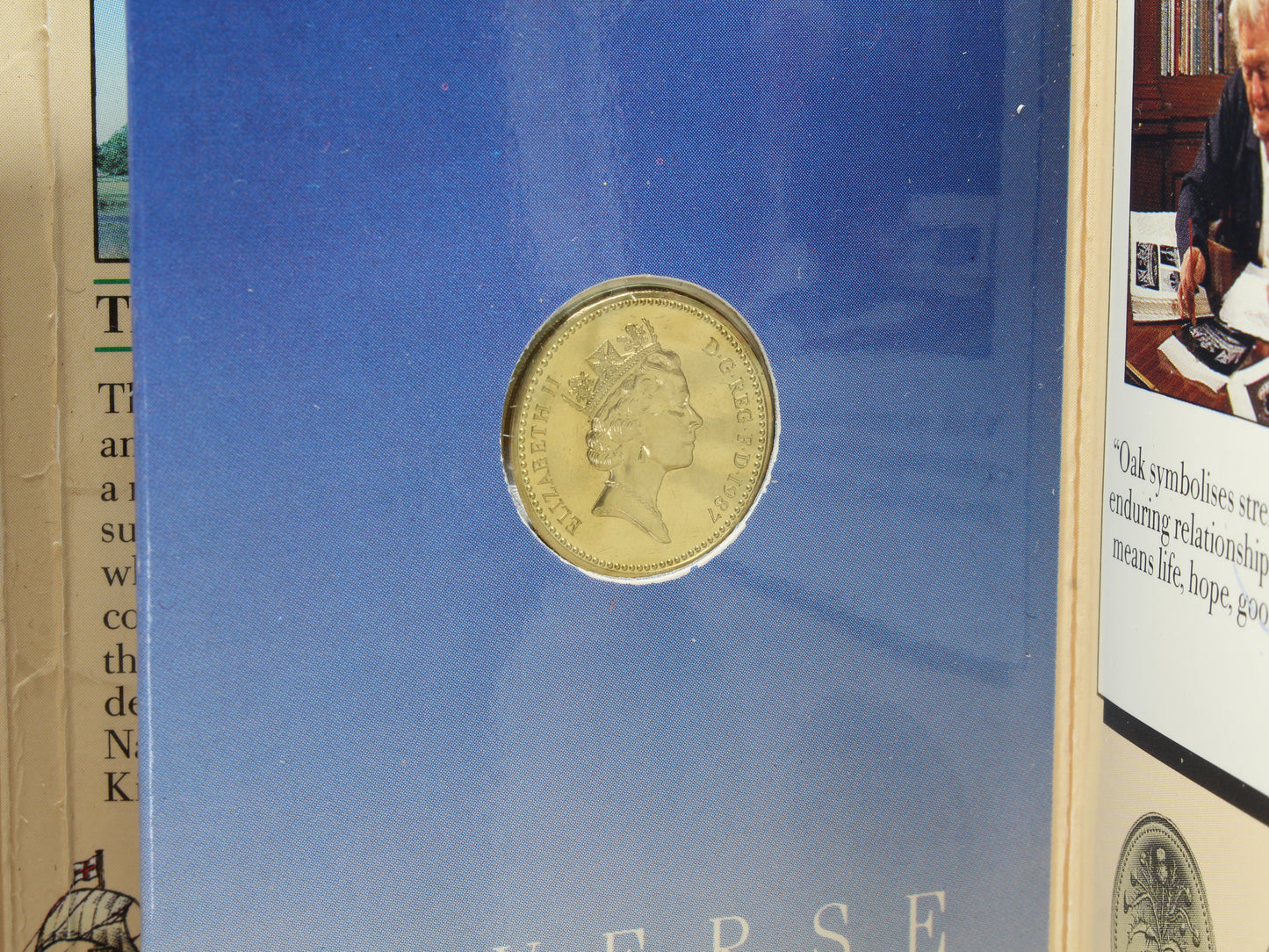 1987 & 1996 United Kingdom 1 Pound & 2 Pounds Coin on Card