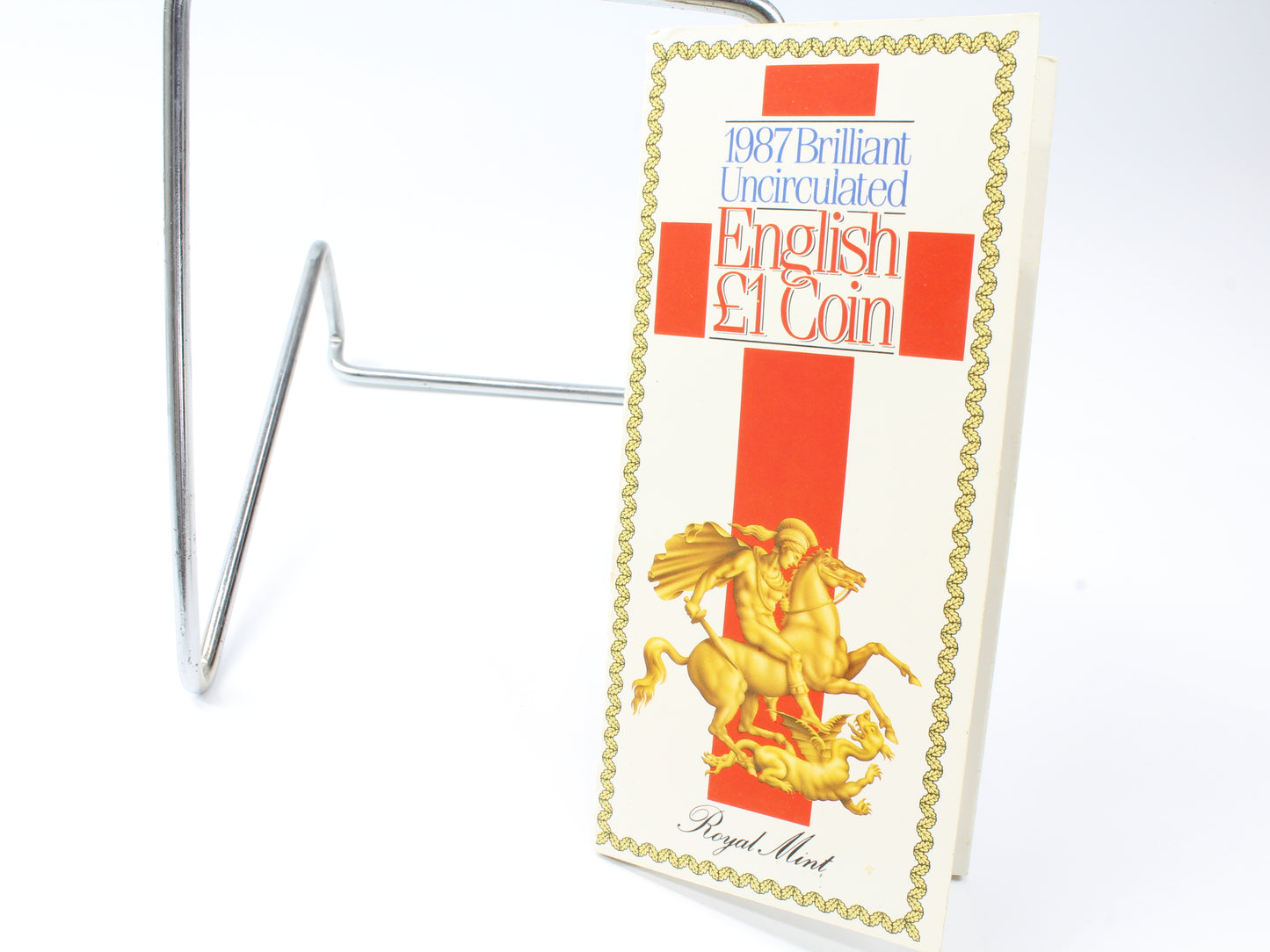 1987 & 1996 United Kingdom 1 Pound & 2 Pounds Coin on Card