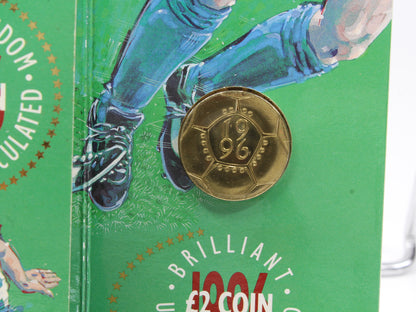 1987 & 1996 United Kingdom 1 Pound & 2 Pounds Coin on Card