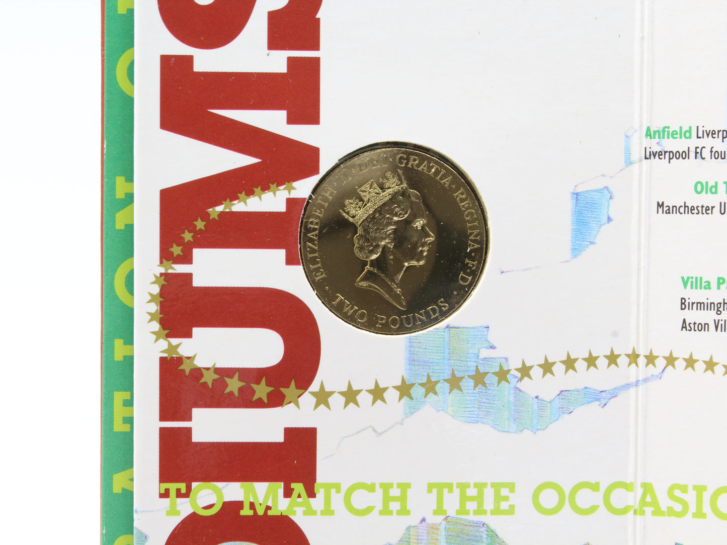 1987 & 1996 United Kingdom 1 Pound & 2 Pounds Coin on Card