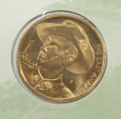 1999 Australia $1 The Last ANZAC S & M Mint Mark Uncirculated Coin On Card