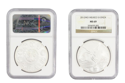2012 Mexico Libertad 1 Onza Silver Coin NGC MS69