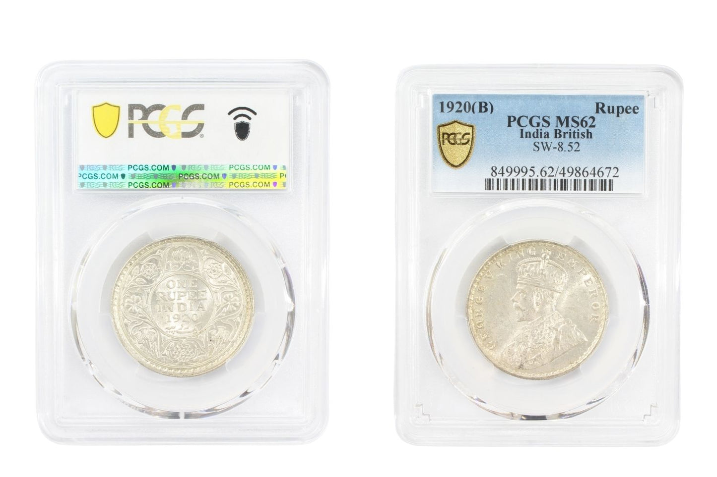 1920(B) British Rupee Coin PCGS MS 62