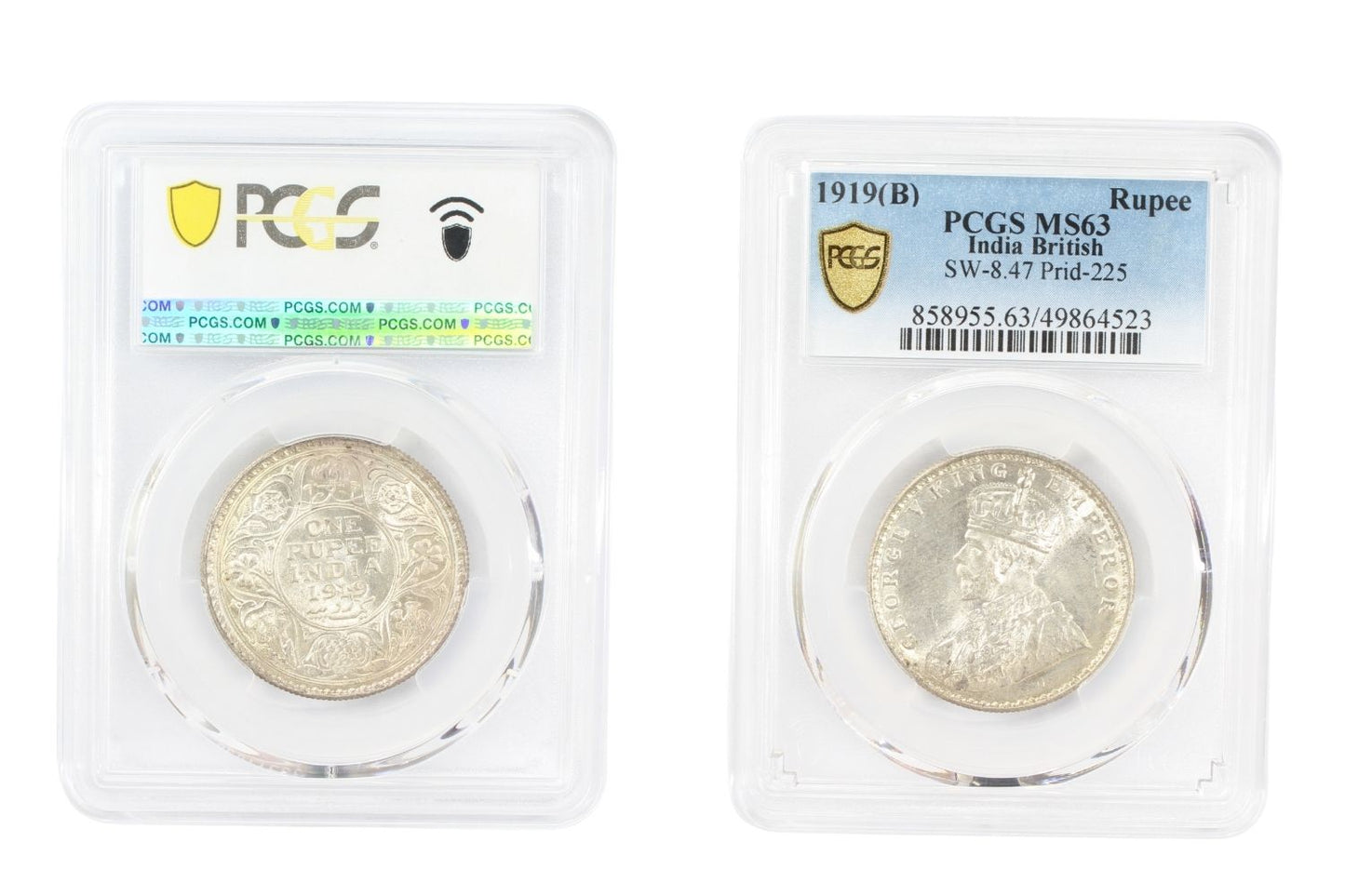 1919(B) British Rupee Coin PCGS MS 63