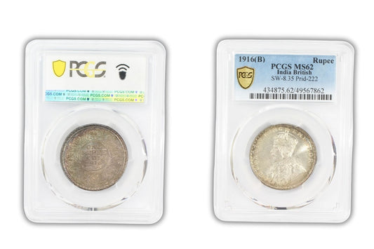 1916(B) British Rupee Coin PCGS MS 62