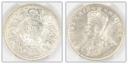 1919(B) British Rupee Coin PCGS MS 62