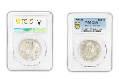 1919(B) British Rupee Coin PCGS MS 62