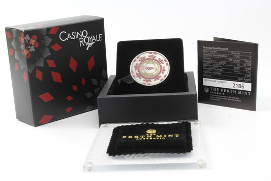 2023 Tuvalu $1 James Bond 007 Casino Royale 1Oz Silver Antiqued Coloured Coin