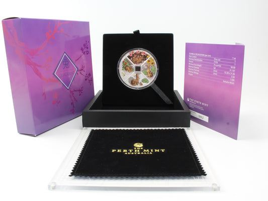 2023 Tuvalu $1 Year of the Rabbit Quadrant 1oz Silver Four Coin Set