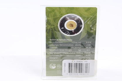 2015 Australia $2 Koala Mini 0.5 Gram Gold Coin On Card
