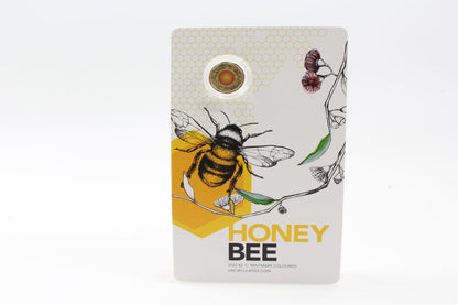 2022 Australia $2 Honey Bee 'C' Mintmark Coloured Coin On Card