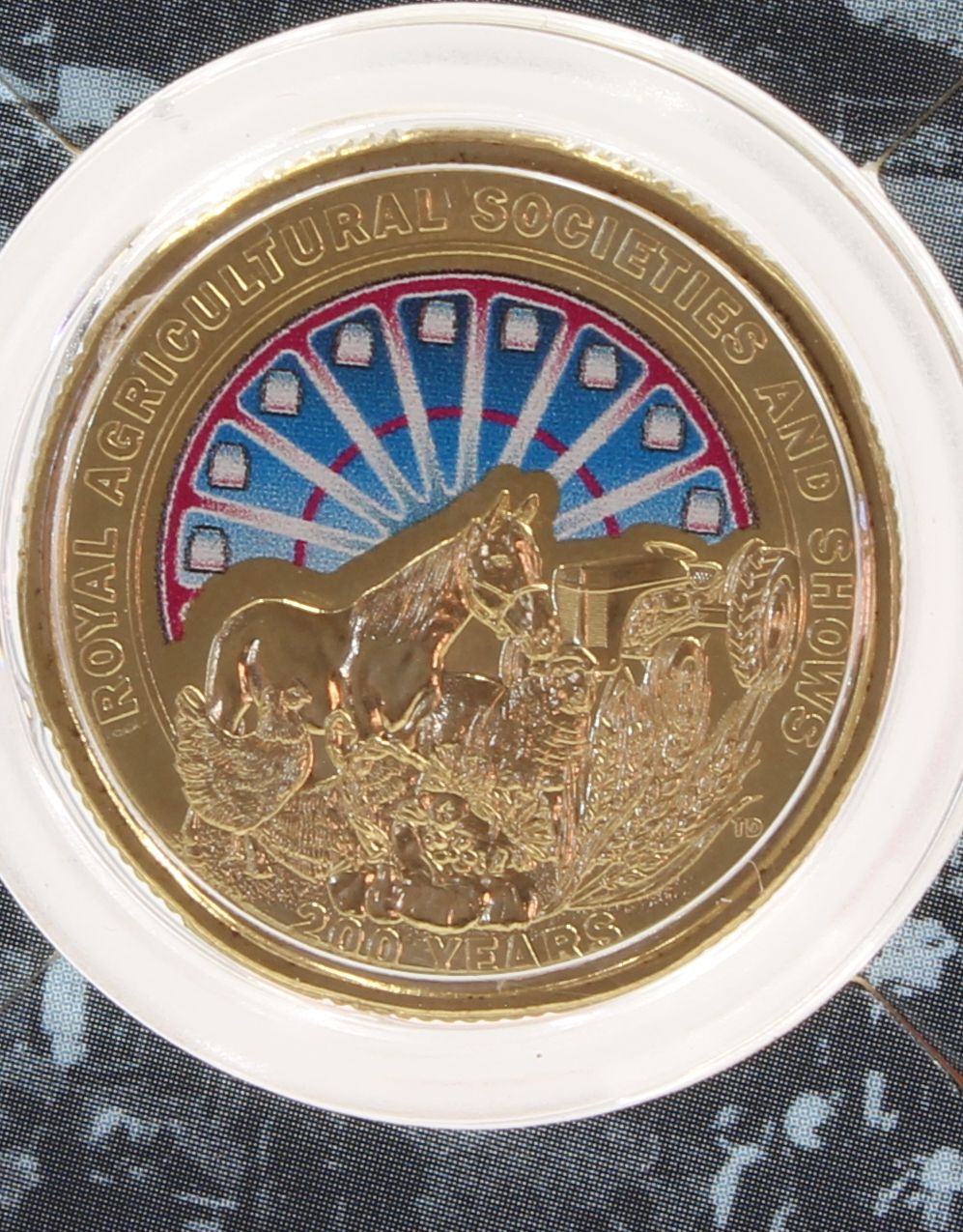 2022 Australia $1 Bicentenary of Royal Agricultural Coloured Coin On Card