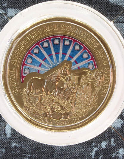 2022 Australia $1 Bicentenary of Royal Agricultural Coloured Coin On Card