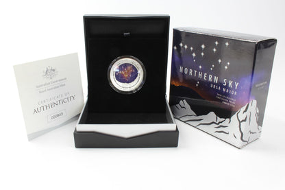 Northern Sky URSA MAJOR 2016 $5 Coloured Fine Silver Proof Domed Coin