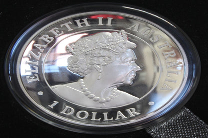 2022 Australia $1 Kangaroo 1 Oz Silver High Relief Coloured Coin