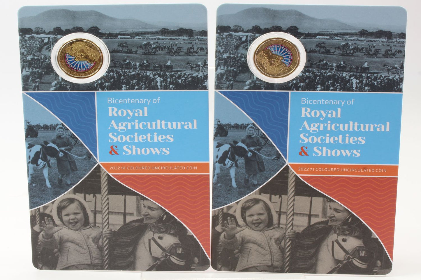 2022 Australia $1 Bicentenary of Royal Agricultural Coloured Coin On Card