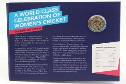 2020 Australia $2 ICC Women's T20 World Cup Coloured UNC Coin On Card X5