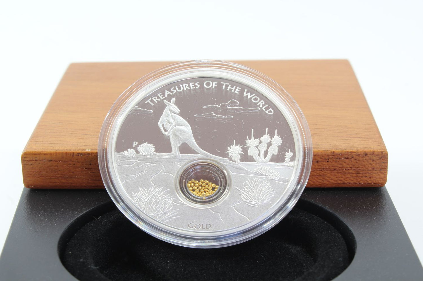 2014 Australia $1 Treasures of The World Gold 1oz Silver Proof Locket Coin