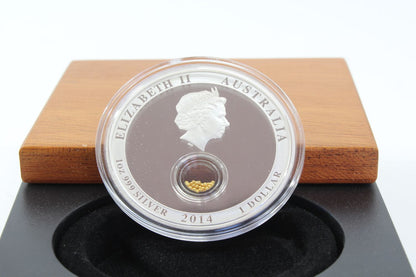 2014 Australia $1 Treasures of The World Gold 1oz Silver Proof Locket Coin