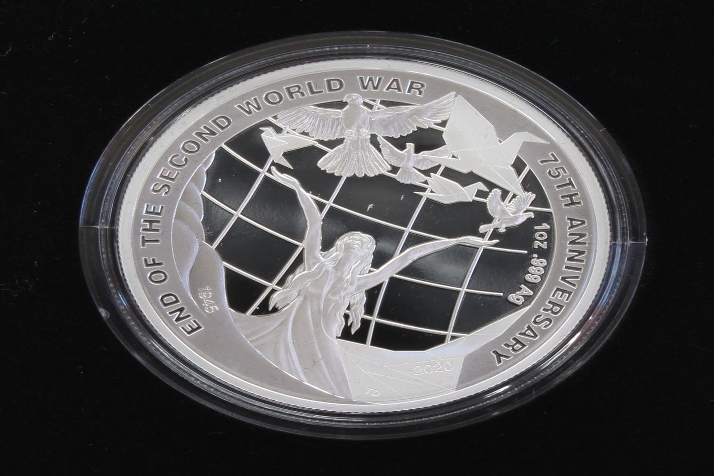 2020 Australia $5 End of WWII 75th Anniversary 1 Oz Silver Proof Coin